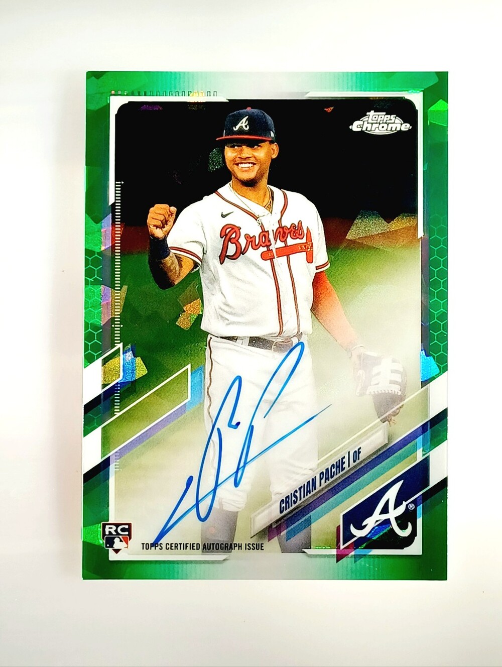 Topps Chrome Cristian Pache Green & Blue Autograph Card